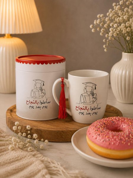 ماج بعلبة عبارة (سأعلو بالنجاح)